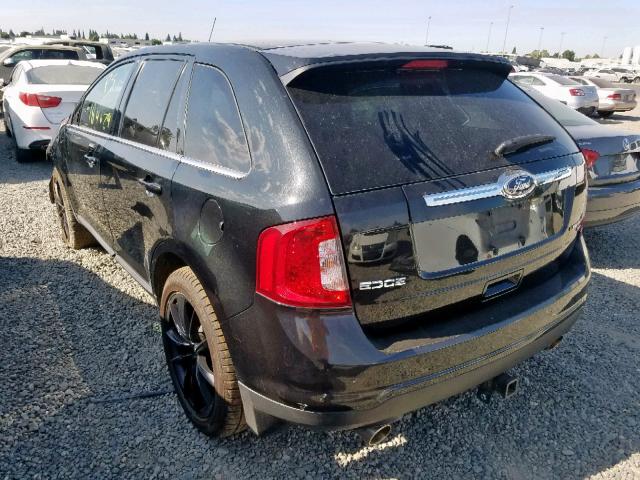 2FMDK4KC7DBB70687 - 2013 FORD EDGE LIMIT BLACK photo 3