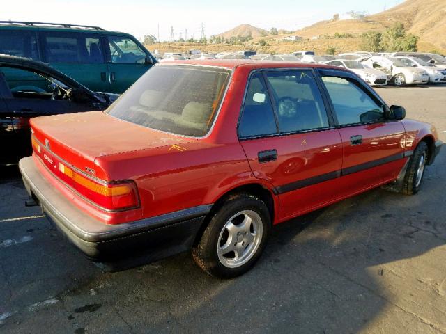 JHMED3546MS038428 - 1991 HONDA CIVIC DX RED photo 4