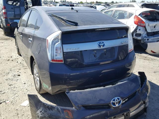 JTDKN3DP5F3073262 - 2015 TOYOTA PRIUS PLUG CHARCOAL photo 3