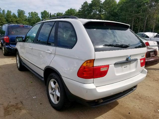 5UXFA53532LP57731 - 2002 BMW X5 3.0I WHITE photo 3