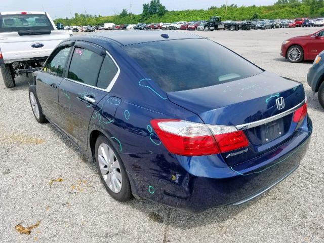 1HGCR2F87EA191978 - 2014 HONDA ACCORD EXL BLUE photo 3