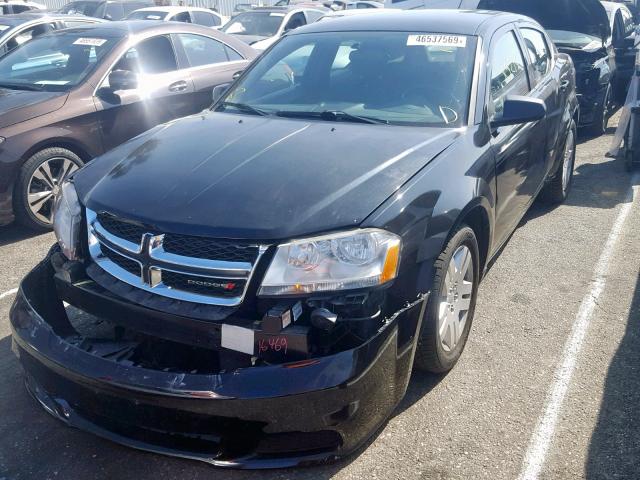 1C3CDZAB8CN294264 - 2012 DODGE AVENGER SE BLACK photo 2