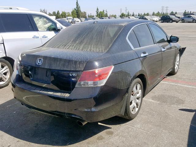 1HGCP368X8A005737 - 2008 HONDA ACCORD EXL BLACK photo 4