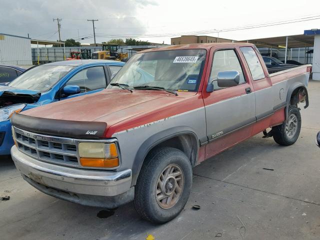 1B7FL23X4PS256419 - 1993 DODGE DAKOTA RED photo 2