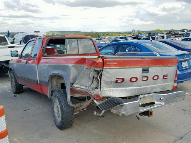 1B7FL23X4PS256419 - 1993 DODGE DAKOTA RED photo 3