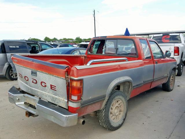 1B7FL23X4PS256419 - 1993 DODGE DAKOTA RED photo 4