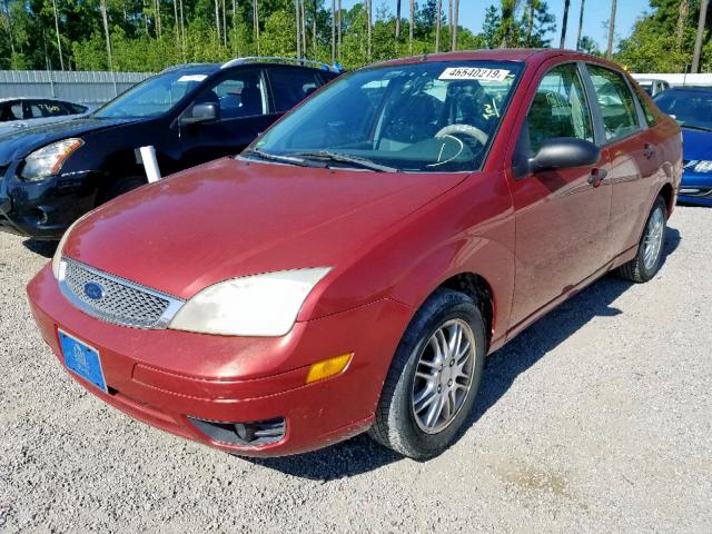 1FAHP34N25W246340 - 2005 FORD FOCUS ZX4 BURGUNDY photo 2