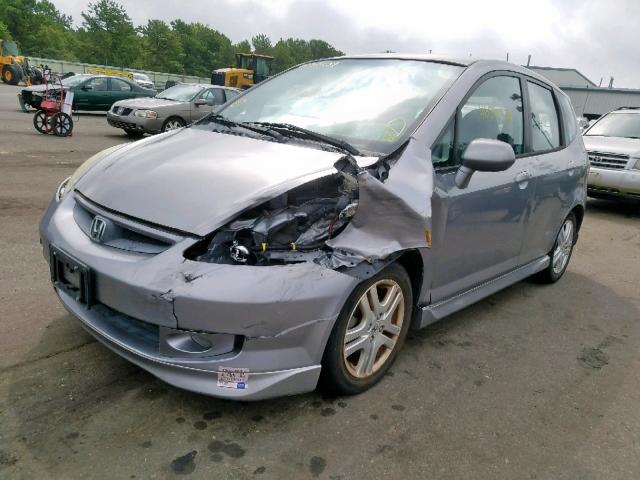 JHMGD38678S055878 - 2008 HONDA FIT SPORT GRAY photo 2