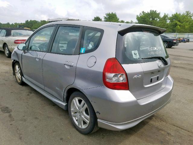 JHMGD38678S055878 - 2008 HONDA FIT SPORT GRAY photo 3