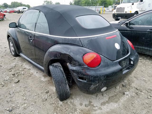 3VWBM31Y05M361362 - 2005 VOLKSWAGEN NEW BEETLE BLACK photo 3
