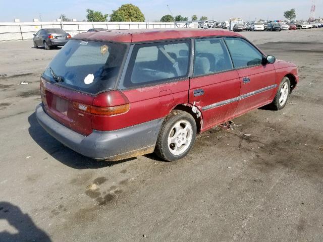 4S3BK4250W6317446 - 1998 SUBARU LEGACY BRI MAROON photo 4