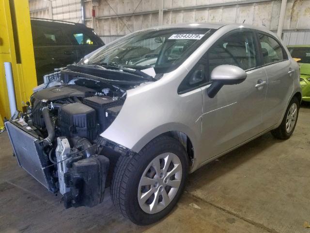 KNADN5A32E6416464 - 2014 KIA RIO EX SILVER photo 2