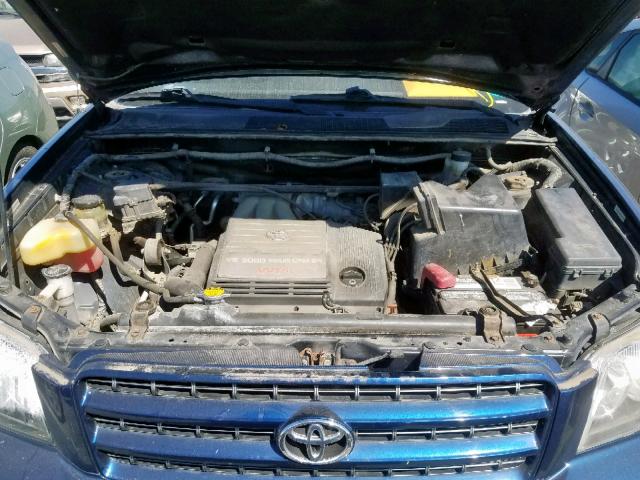 JTEGF21AX20038057 - 2002 TOYOTA HIGHLANDER BLUE photo 7