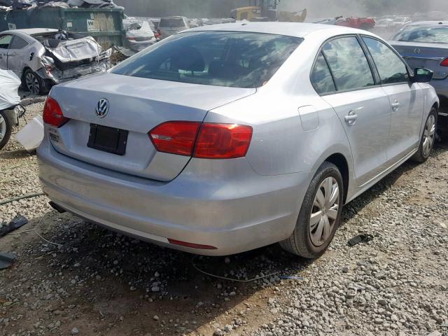 3VW2K7AJ1CM385604 - 2012 VOLKSWAGEN JETTA BASE 银色 照片 4