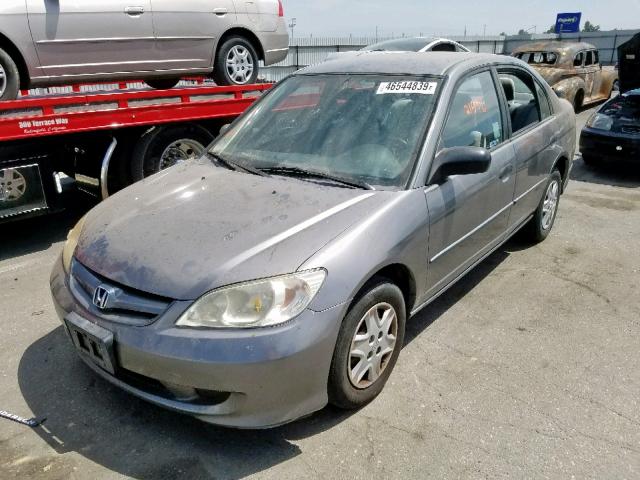 2HGES16375H625104 - 2005 HONDA CIVIC DX V GRAY photo 2