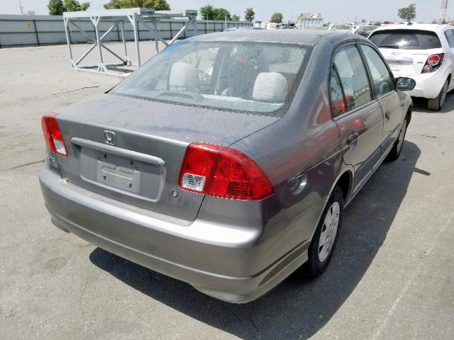 2HGES16375H625104 - 2005 HONDA CIVIC DX V GRAY photo 4