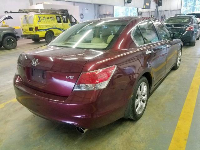 1HGCP36838A030589 - 2008 HONDA ACCORD EXL RED photo 4