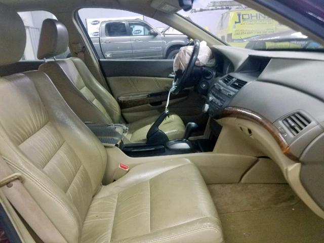 1HGCP36838A030589 - 2008 HONDA ACCORD EXL RED photo 5