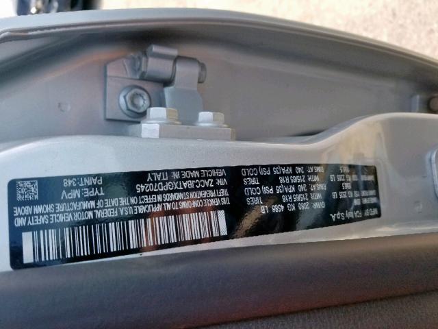 ZACCJBATXGPD70245 - 2016 JEEP RENEGADE S Boz foto 10