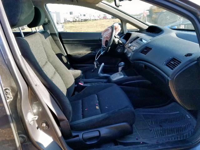 2HGFA16649H101190 - 2009 HONDA CIVIC LX-S ნაცრისფერი ფოტო 5