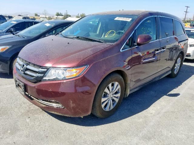 5FNRL5H45FB111768 - 2015 HONDA ODYSSEY EX BURGUNDY photo 2