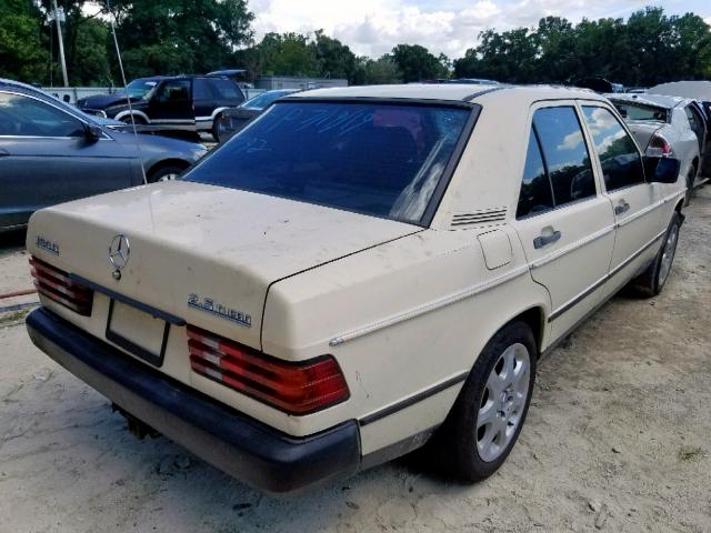 WDBDB28D8HF358792 - 1987 MERCEDES-BENZ 190 DT YELLOW photo 4