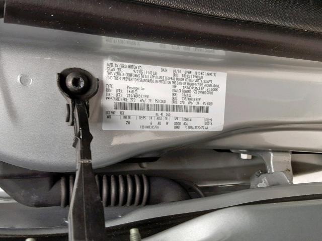 1FADP3N21EL263005 - 2014 FORD FOCUS TITA GRAY photo 10