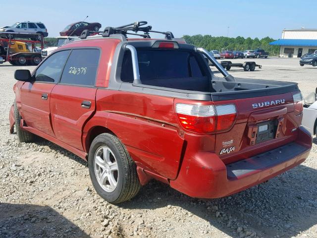 4S4BT62C957102935 - 2005 SUBARU BAJA SPORT RED photo 3