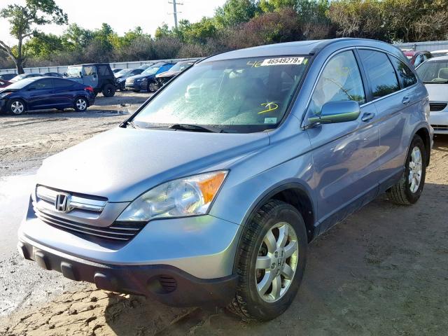 JHLRE38758C019779 - 2008 HONDA CR-V EXL BLUE photo 2