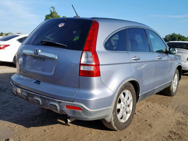 JHLRE38758C019779 - 2008 HONDA CR-V EXL BLUE photo 4