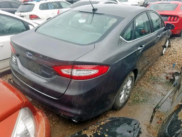 3FA6P0G73FR261274 - 2015 FORD FUSION S GRAY photo 4