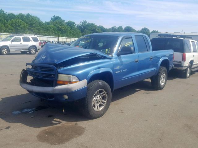 1B7HG38N02S656884 - 2002 DODGE DAKOTA QUA BLUE photo 2