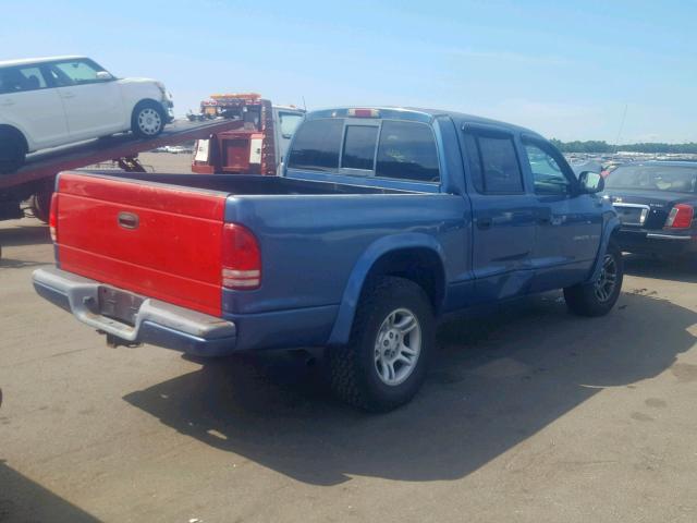 1B7HG38N02S656884 - 2002 DODGE DAKOTA QUA BLUE photo 4