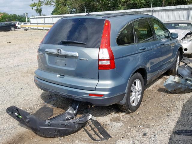 JHLRE4H70AC013402 - 2010 HONDA CR-V EXL GRAY photo 4