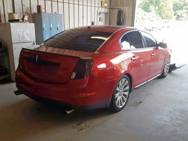 1LNHL9FT0AG603616 - 2010 LINCOLN MKS RED photo 4