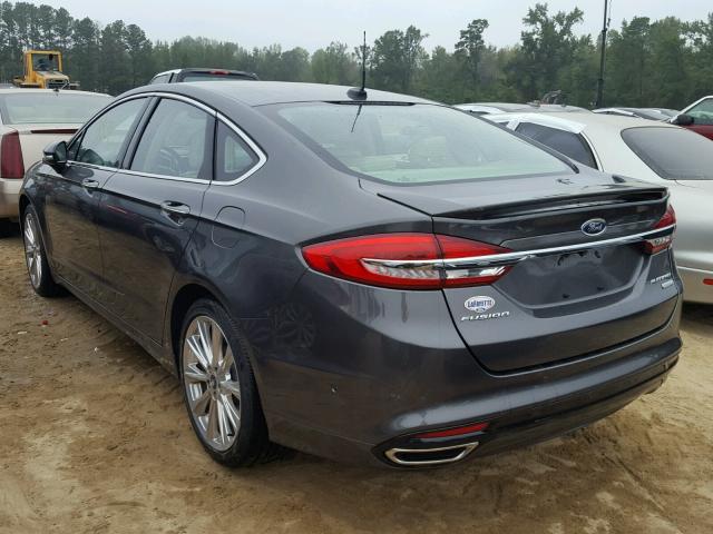 3FA6P0K96HR289579 - 2017 FORD FUSION TIT GRAY photo 3