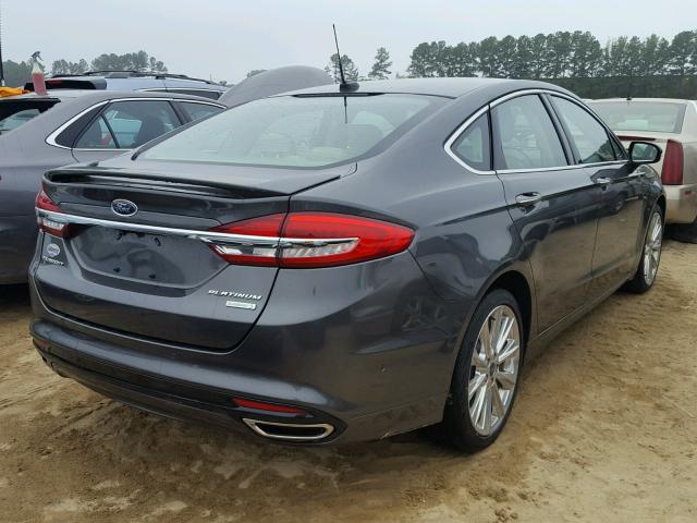 3FA6P0K96HR289579 - 2017 FORD FUSION TIT GRAY photo 4