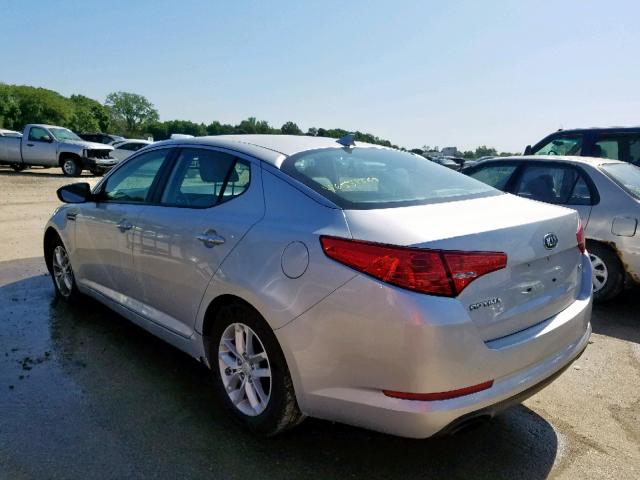 KNAGM4A78D5355350 - 2013 KIA OPTIMA LX SILVER photo 3