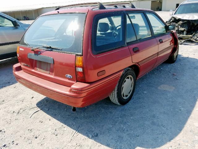 1FAPP15J1PW367178 - 1993 FORD ESCORT LX MAROON photo 4