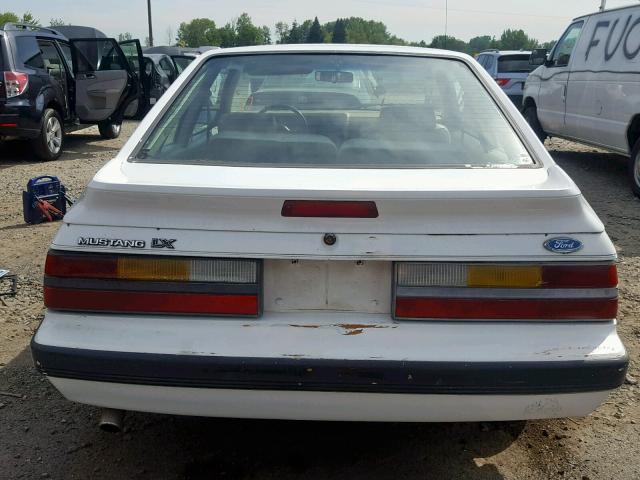 1FABP2835GF165554 - 1986 FORD MUSTANG LX WHITE photo 10