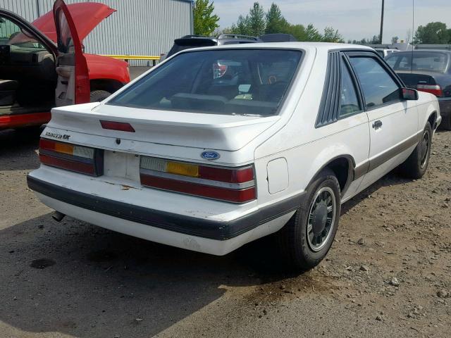 1FABP2835GF165554 - 1986 FORD MUSTANG LX WHITE photo 4