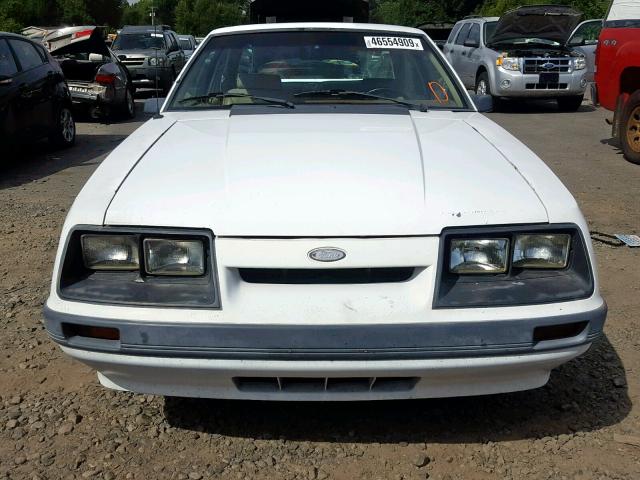 1FABP2835GF165554 - 1986 FORD MUSTANG LX WHITE photo 9