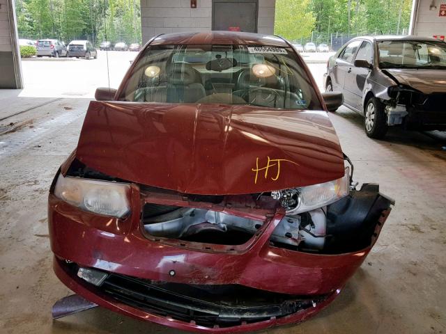1G8AL55F27Z125376 - 2007 SATURN ION LEVEL RED photo 7