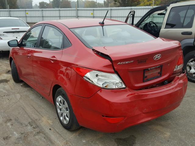 KMHCT4AE2GU085122 - 2016 HYUNDAI ACCENT SE RED photo 3