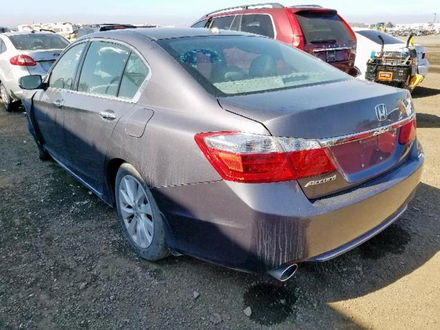 1HGCR3F80EA039899 - 2014 HONDA ACCORD EXL GRAY photo 3