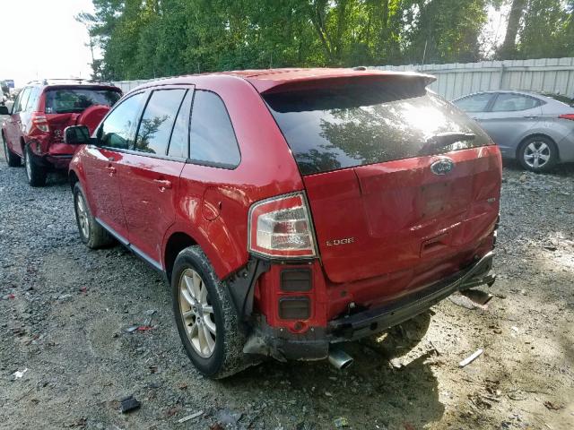 2FMDK3JC3ABA67239 - 2010 FORD EDGE SEL RED photo 3