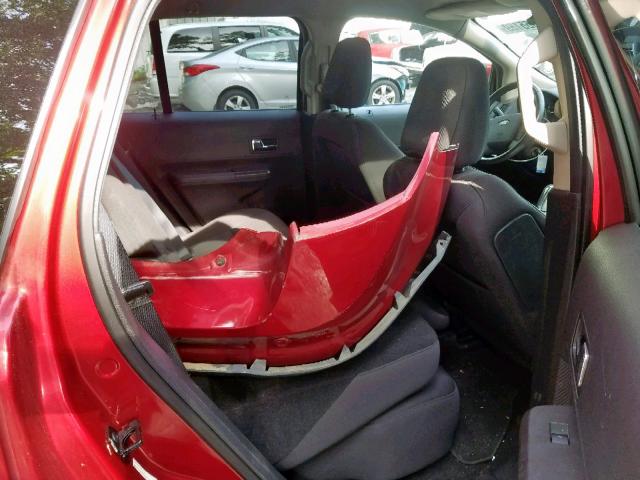 2FMDK3JC3ABA67239 - 2010 FORD EDGE SEL RED photo 6