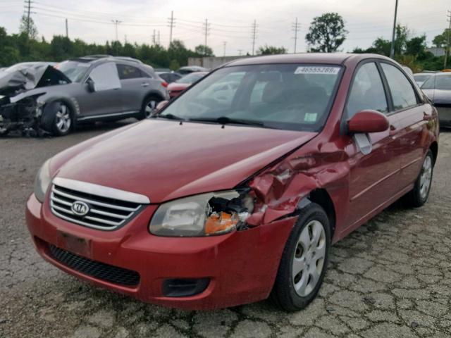 KNAFE221195650739 - 2009 KIA SPECTRA EX RED photo 2