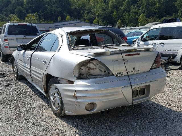 1G2NF52T21M608545 - 2001 PONTIAC GRAND AM S SILVER photo 3