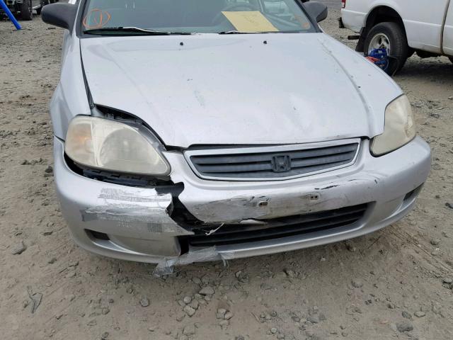 2HGEJ6619YH579231 - 2000 HONDA CIVIC BASE SILVER photo 9